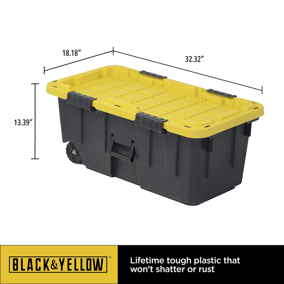 20-Gallon Heavy Duty Stackable Lidded Storage Bins with Wheels, 4 Pack I966