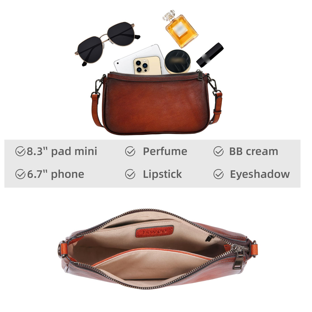 Leather Crossbody Bags with Two Straps S424