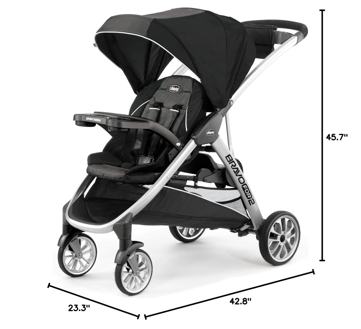 Double Stroller with Child & Parent Tray B99180