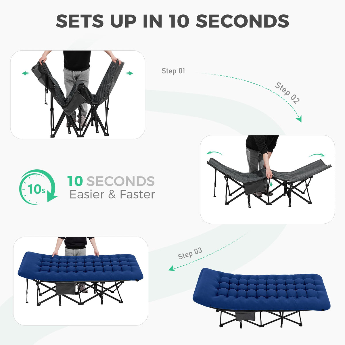 Folding Camping Cot with Mattress Y8857