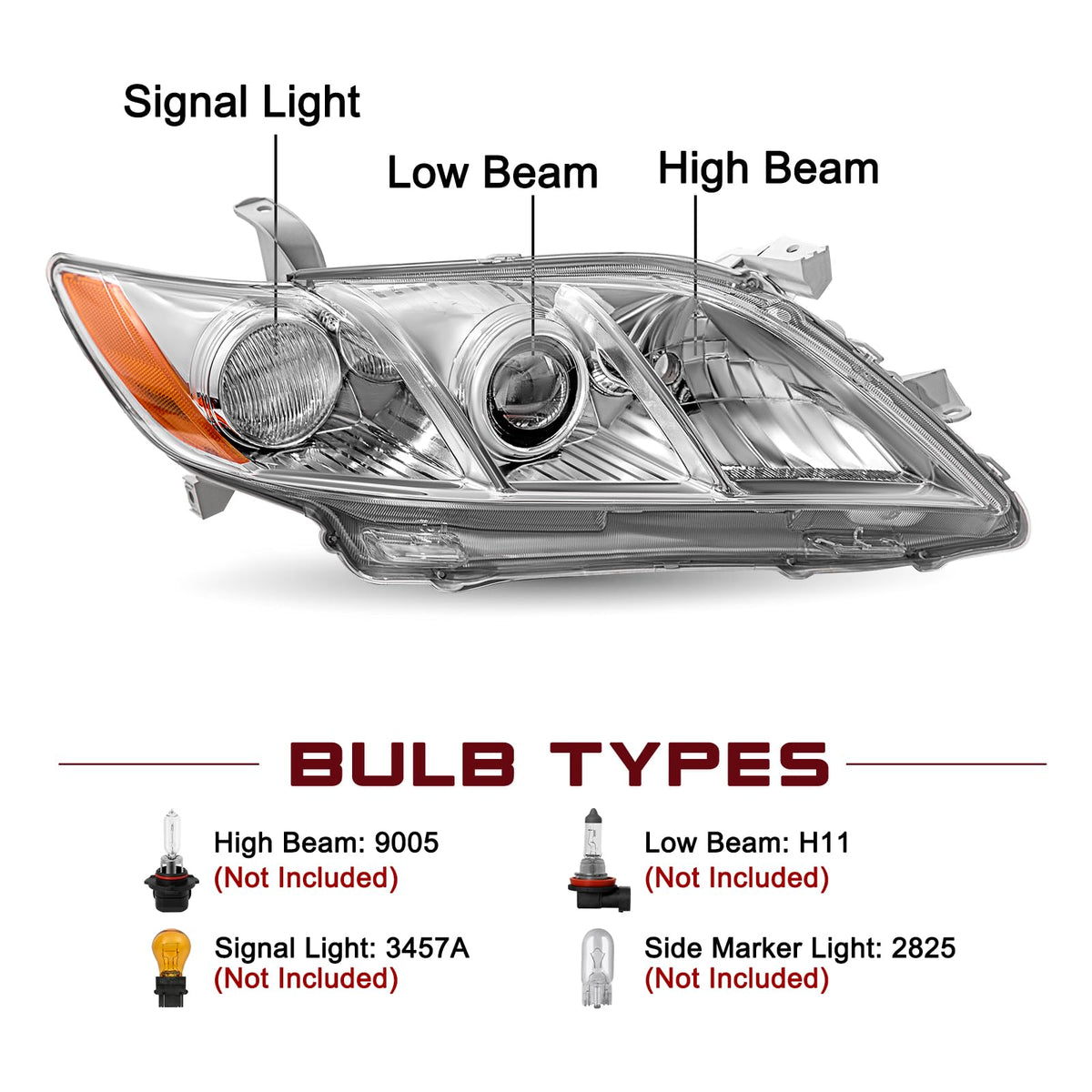 Headlight Compatible with 2007-2009 Toyota Camry X7208