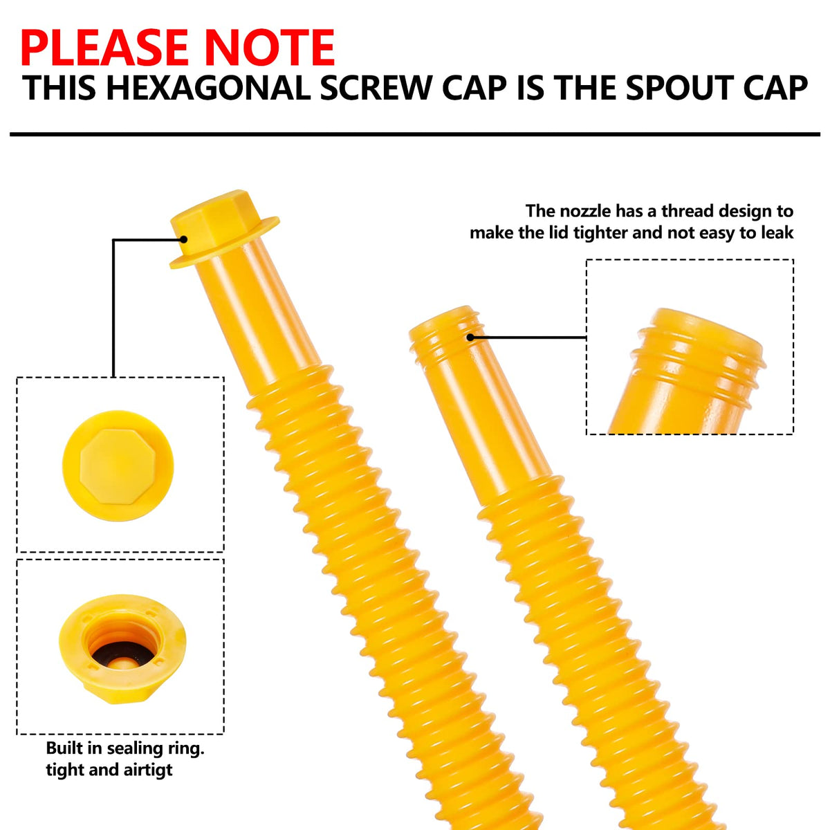 Gas Can Spout Replacement Kits 3 Pack Yellow U605