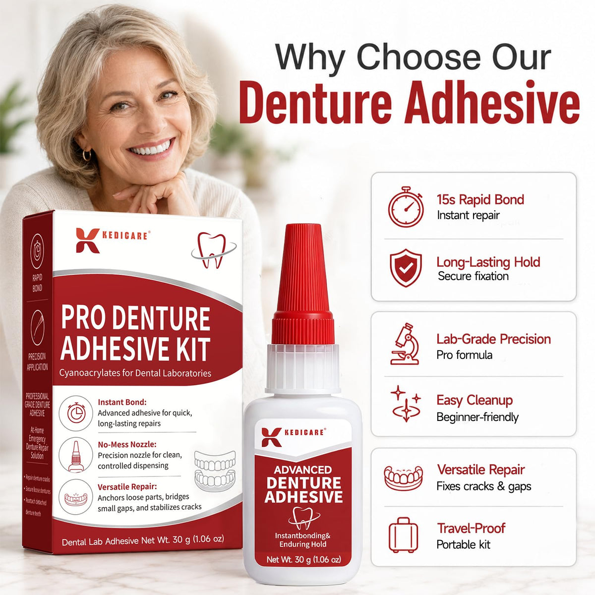 Fast-Setting Dental Bonding Glue Kit 1oz N263872