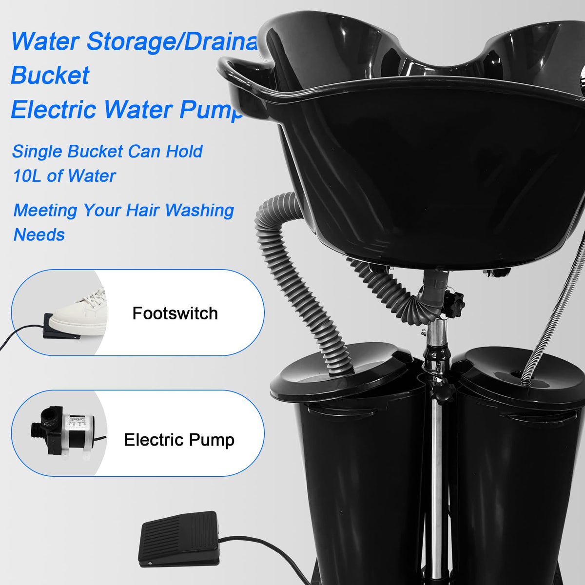 Portable Shampoo Bowl with Electric Pump C57409