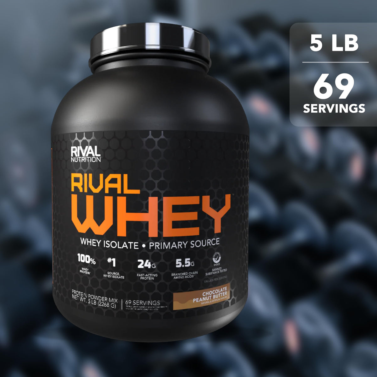 Chocolate Peanut Butter Whey Protein Powder 5 lb F603