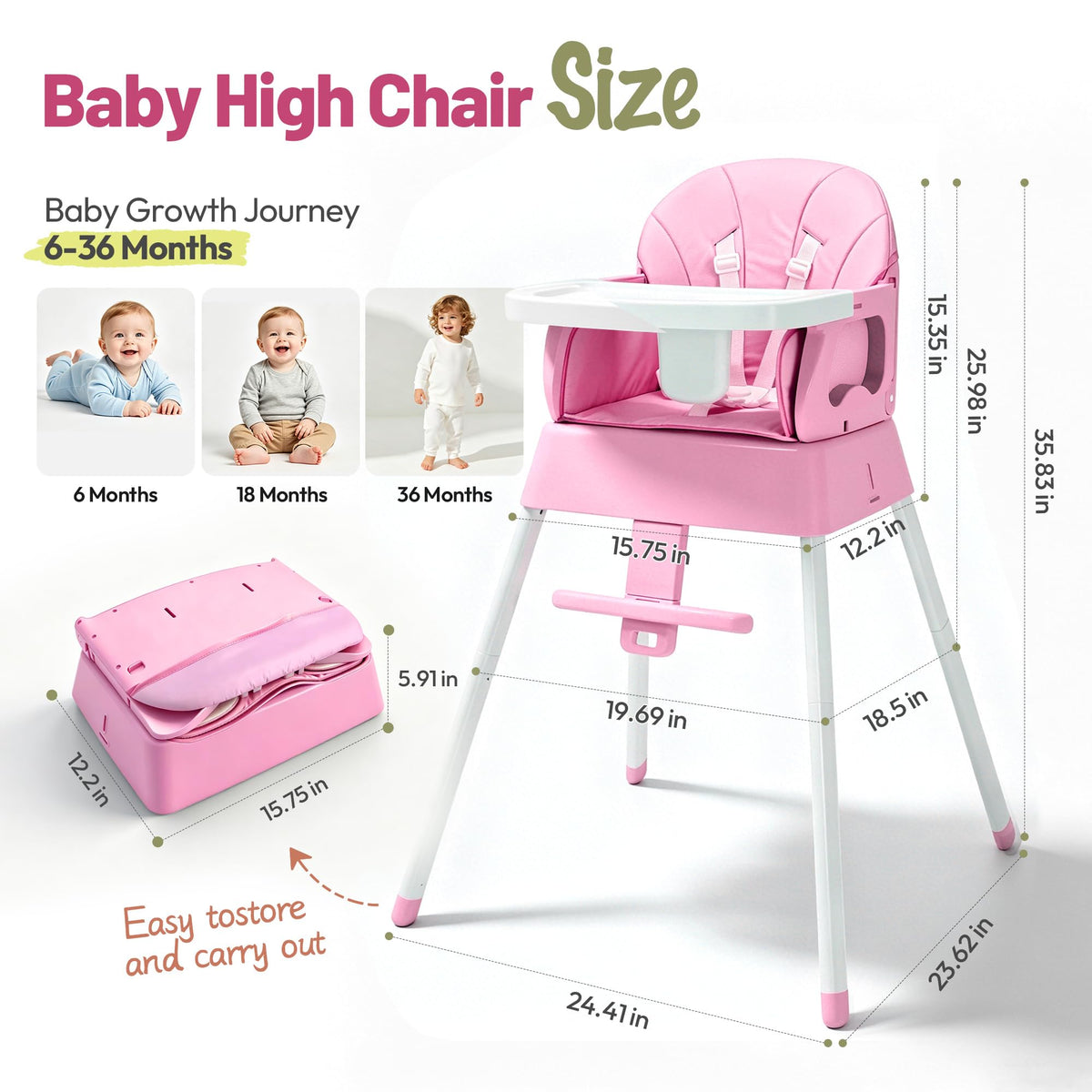 5 in 1 Foldable Baby High Chair X41227