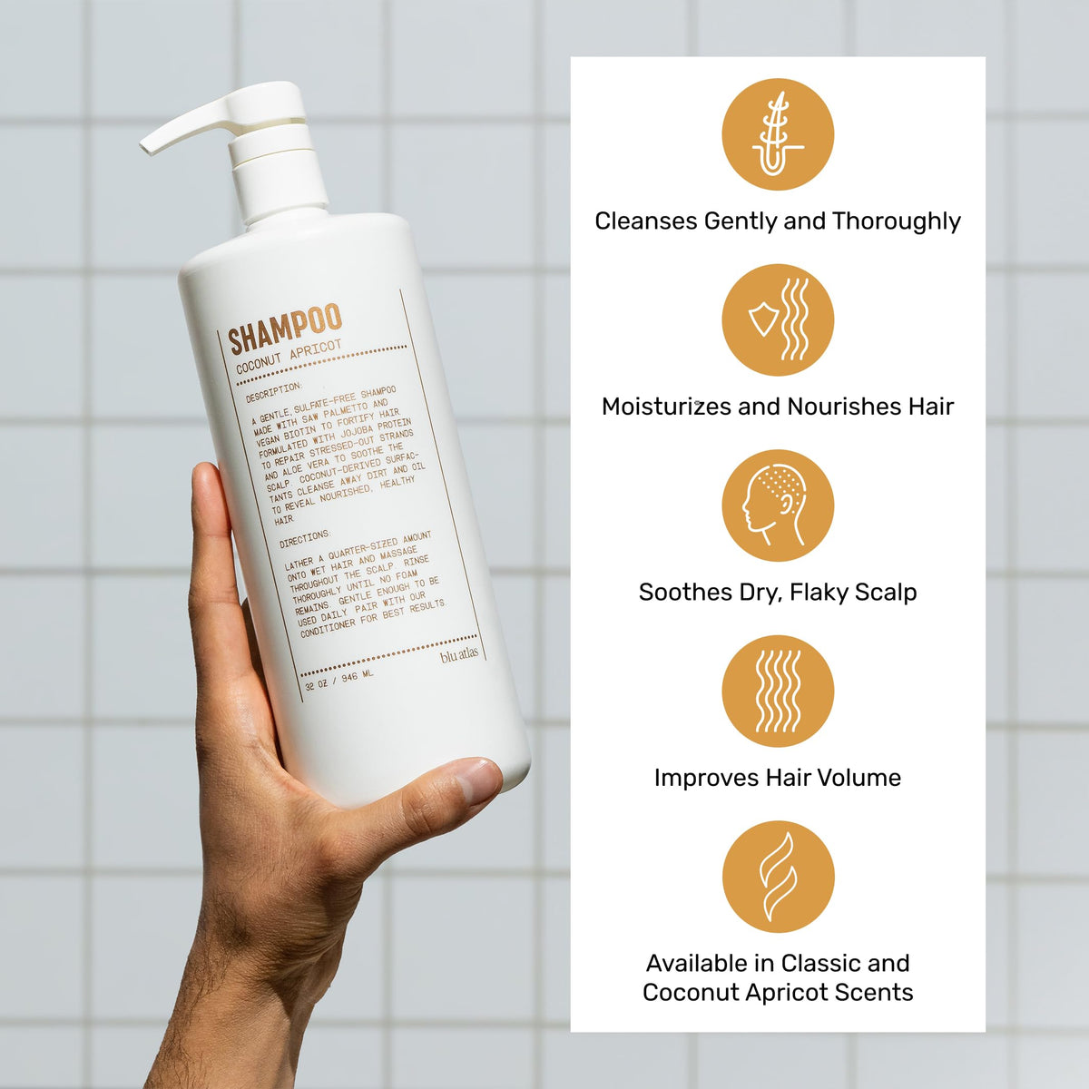 Shampoo and Conditioner Bundle Coconut Apricot 32 oz X6749