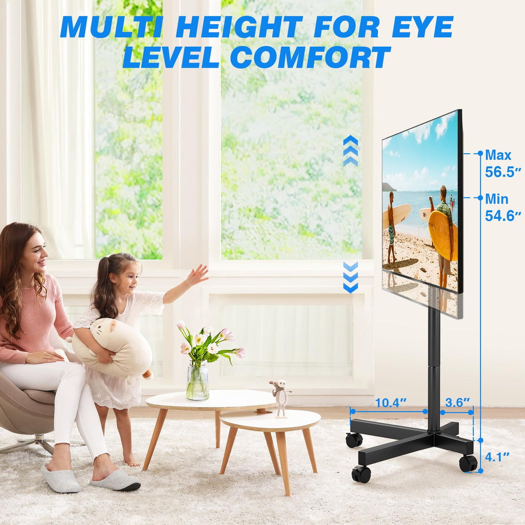 Mobile TV Cart Rolling TV Stand for 23-65 Inch Screens V20994