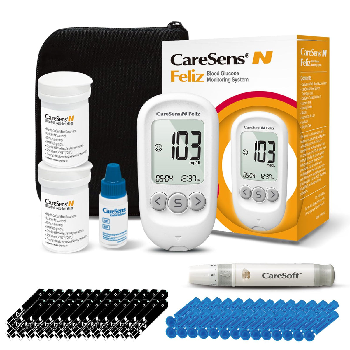 Blood Glucose Monitoring Kit with 100 Test Strips and 100 Lancets S173