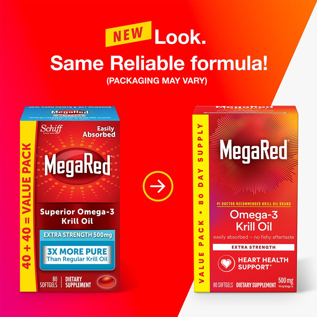 500mg Omega-3 Krill Oil Softgels 80 Count 2 Pack E569844