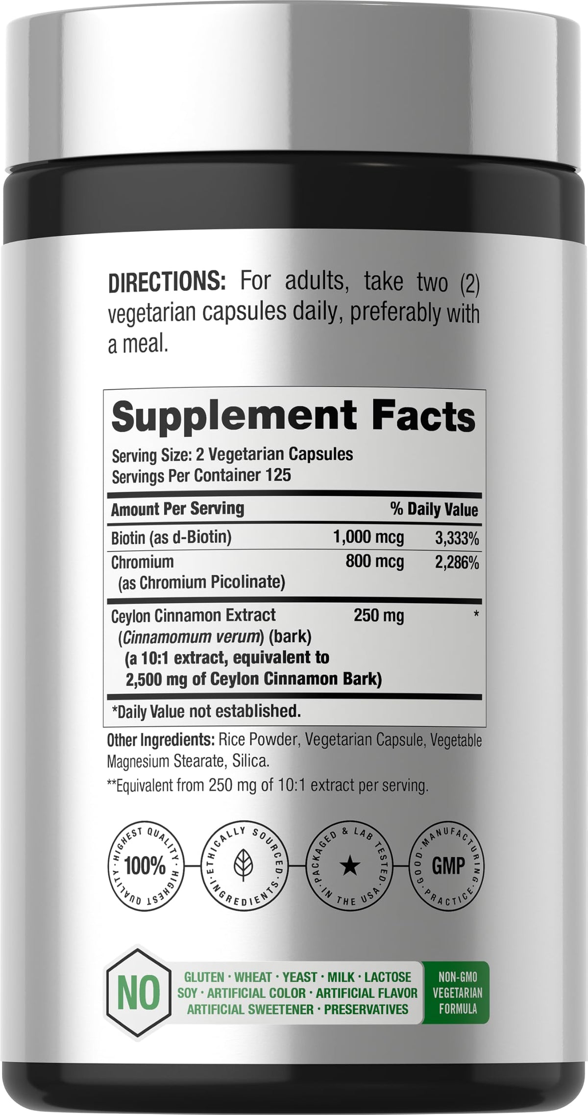 Cinnamon with Chromium & Biotin 250 Capsules A26634