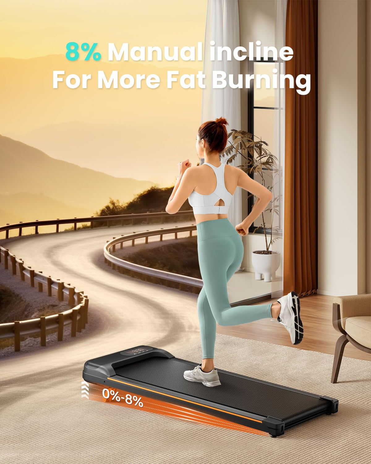 2.5HP Under Desk Treadmill with Incline O198252
