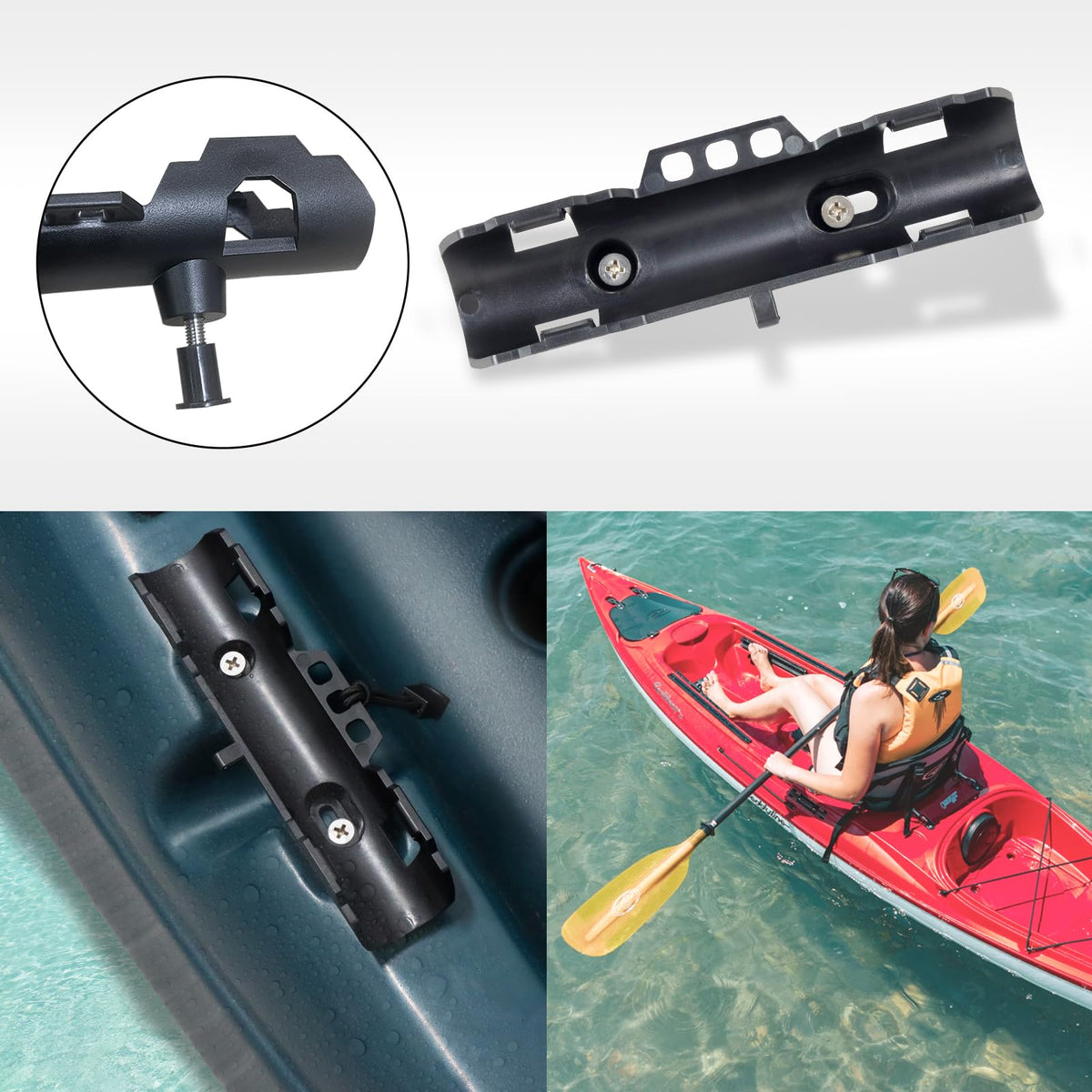 2PCS Kayak Paddle Holder with Leashes & Locking Kits A887