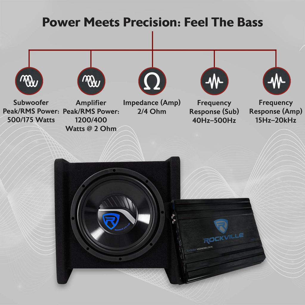 10" Car Subwoofer Enclosure with Mono Amplifier V12454