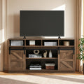 Brown TV Stand with Storage Cabinets & Sliding Barn Doors I955201