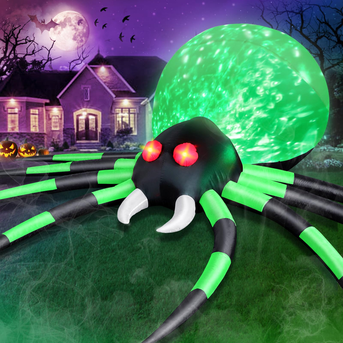 12 FT Halloween Inflatable Spider Outdoor Decoration D5074