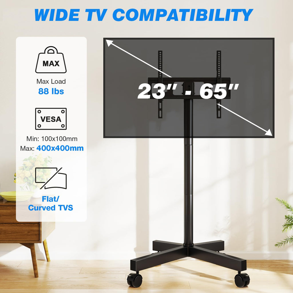 Mobile TV Cart Rolling TV Stand for 23-65 Inch Screens V20994