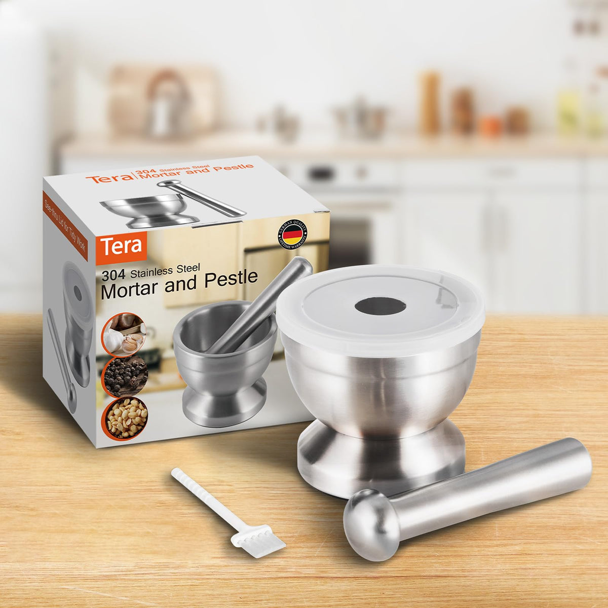 18/8 Stainless Steel Mortar and Pestle S39202