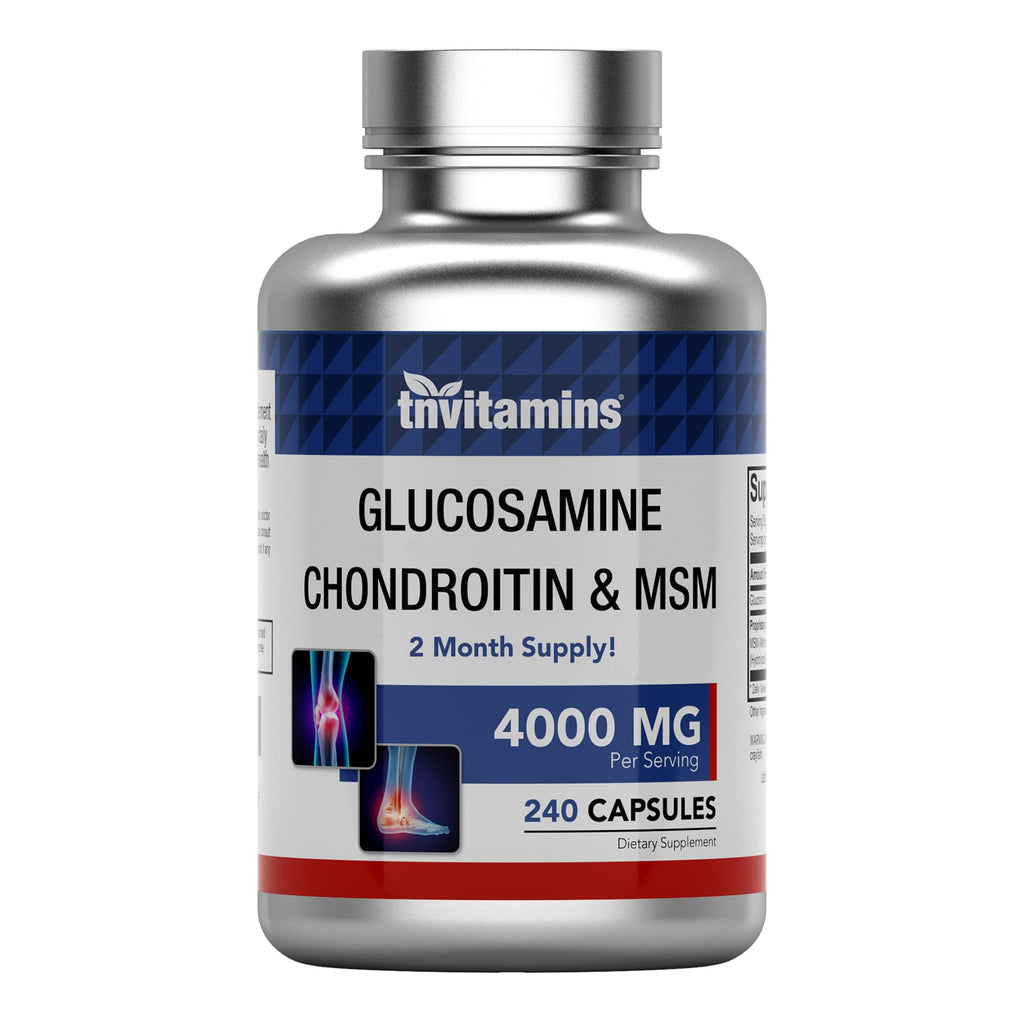 Glucosamine Chondroitin MSM 240 Capsules 4,000 mg Joint Support Supplement H7878