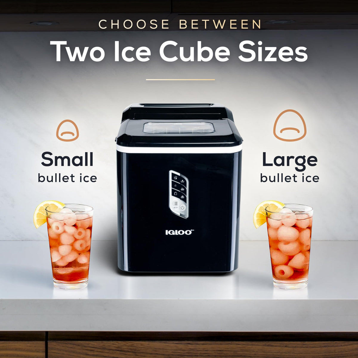 Portable Ice Maker with Scoop and LED Control Panel R76529