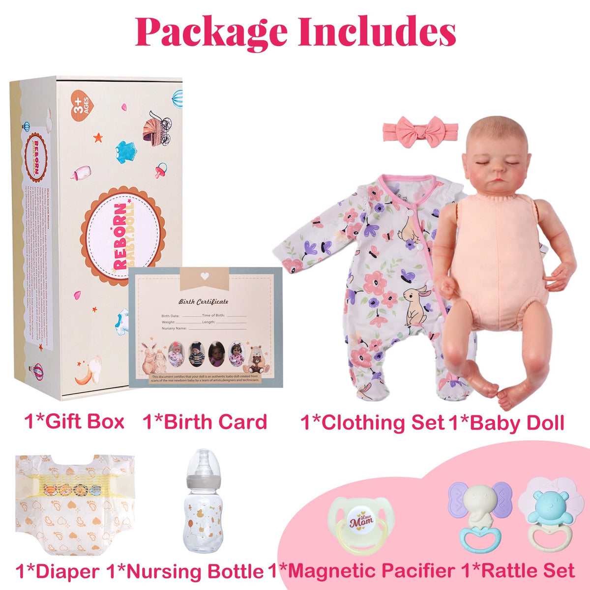 20 Inch Closed-Eye Reborn Baby Doll G8987