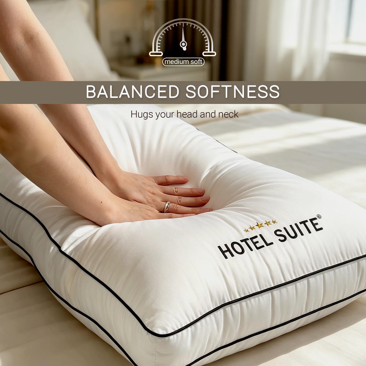 King Size Set of 2 Medium Soft Bed Pillows W319