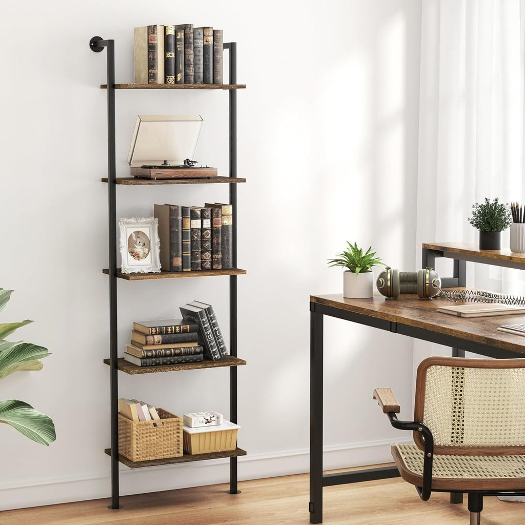 5-Tier Solid Wood Ladder Bookshelf G8277