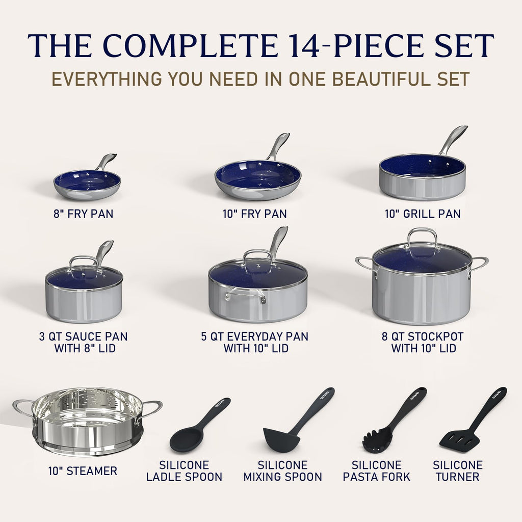 14 Pc Non Stick Ceramic Cookware Set D992115