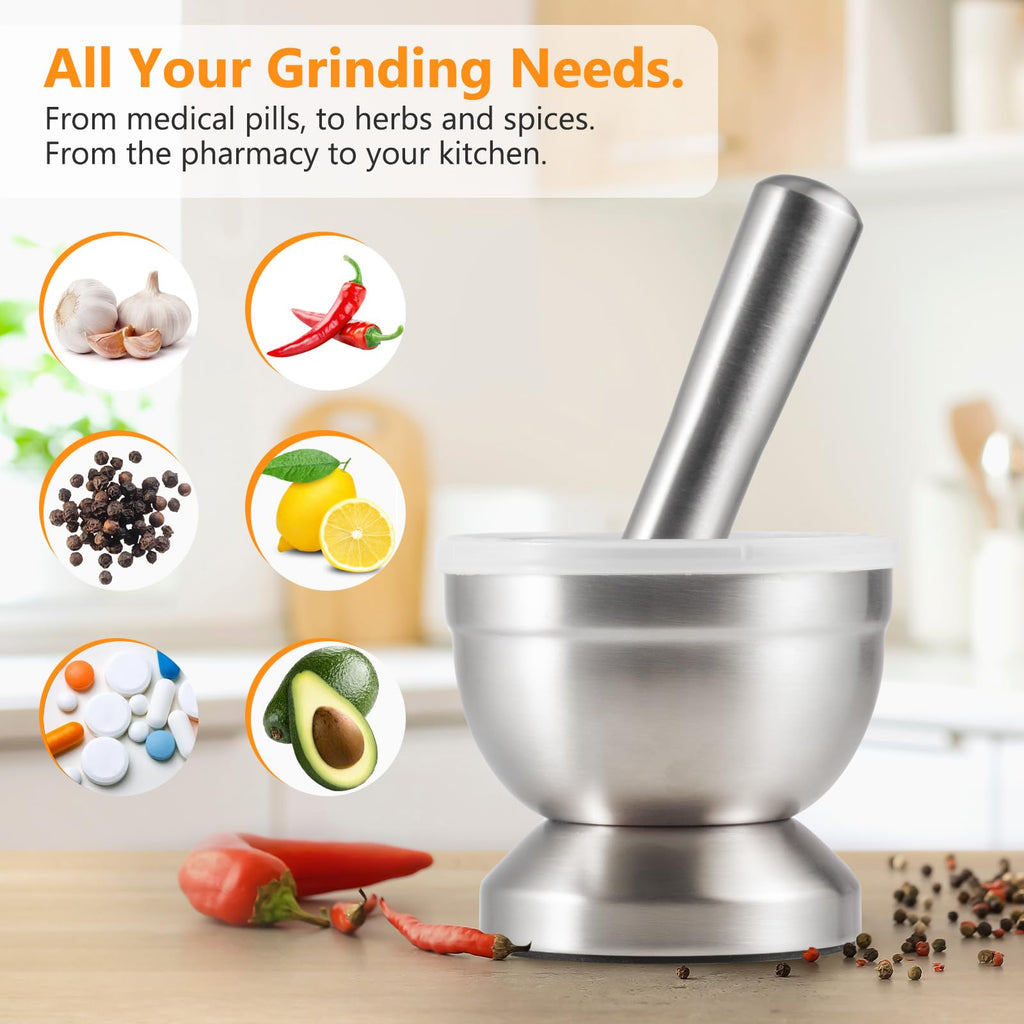 18/8 Stainless Steel Mortar and Pestle S39202