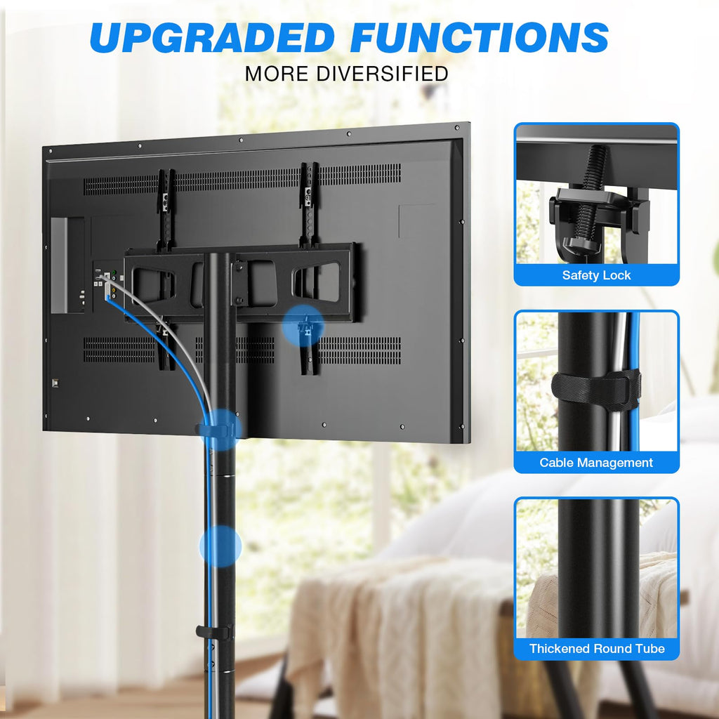 Mobile TV Cart Rolling TV Stand for 23-65 Inch Screens V20994