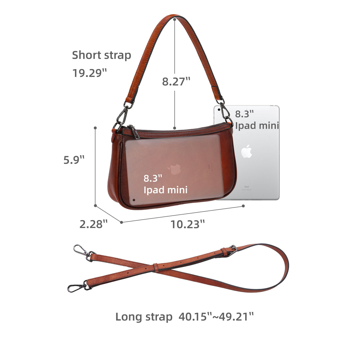 Leather Crossbody Bags with Two Straps S424