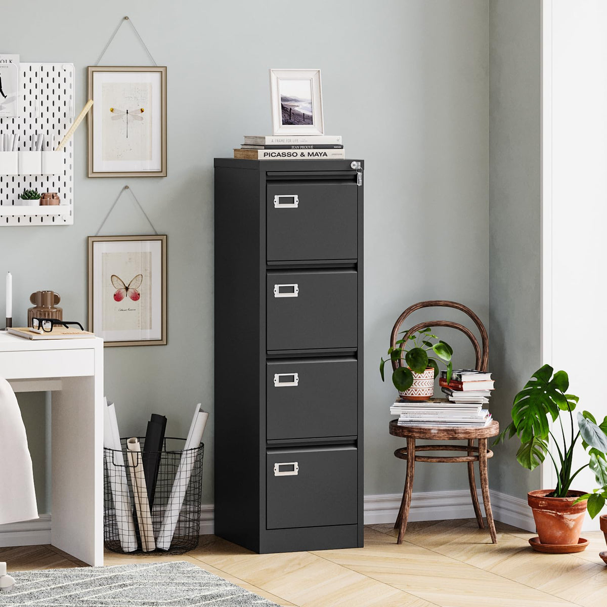 4 Drawer Metal File Cabinet with Lock A431