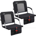 2 Pack Black Stadium Seats with Back Support & Armrests S999569