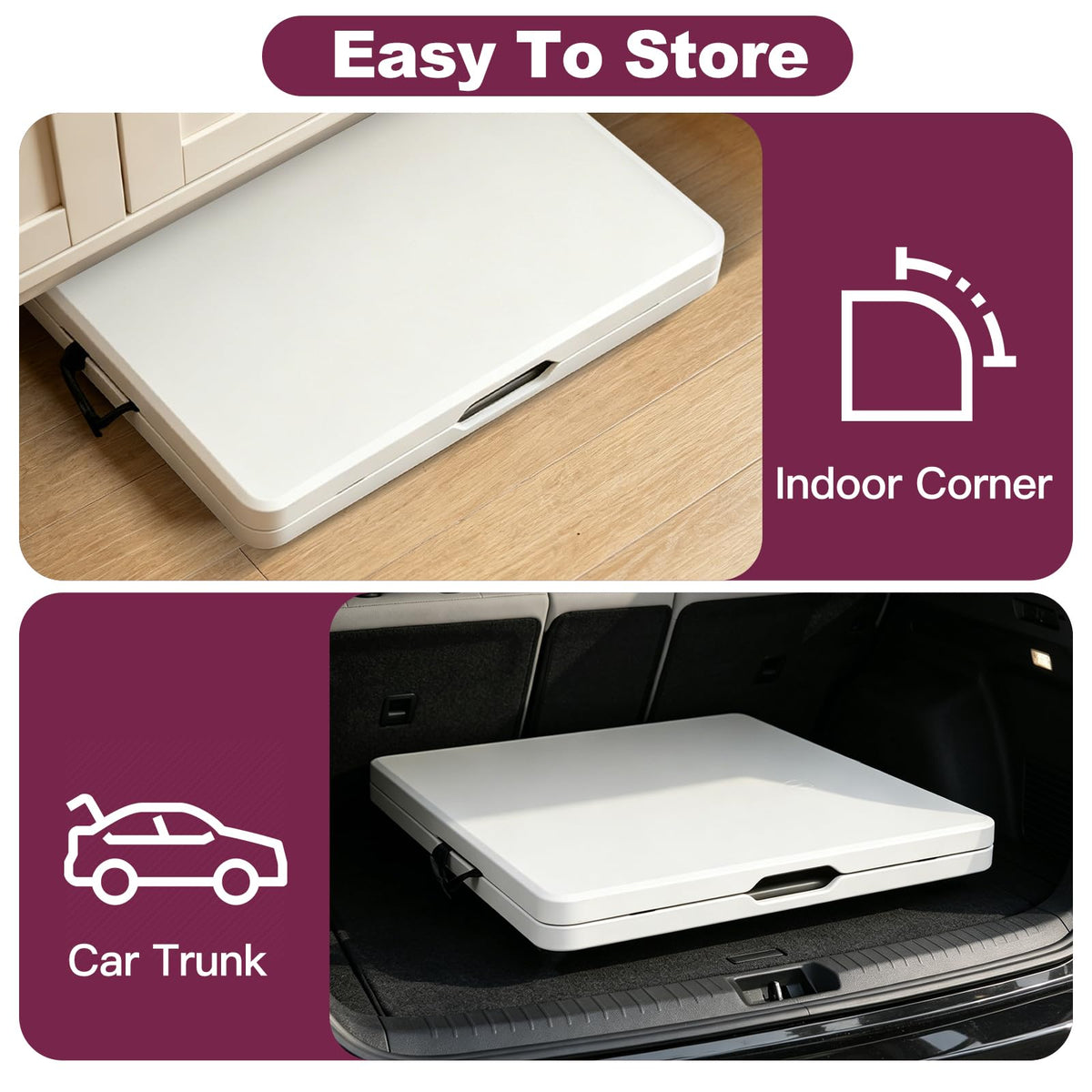 6FT White Folding Plastic Utility Table with Carrying Handle N60067