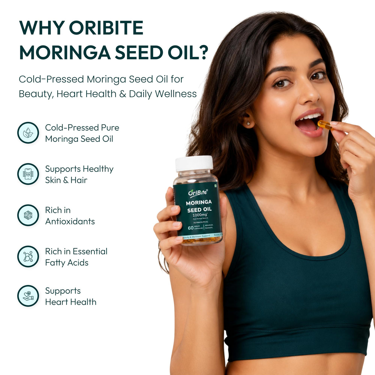 Moringa Seed Oil 1000mg 60 Capsules Q89167