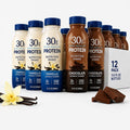 High Protein Nutrition Shake, Vanilla & Chocolate Flavor 30g, 12 Pack, 11.5 fl oz Bottles C58375