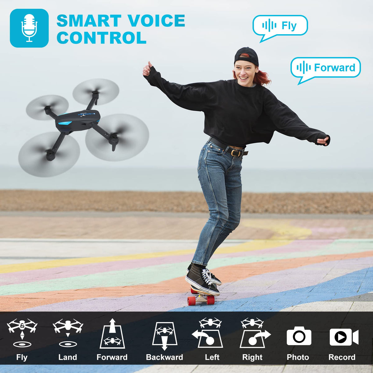 Foldable 1080P Camera Drone with 2 Batteries T3617