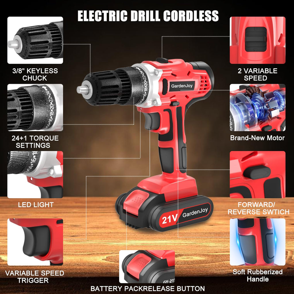 20v Cordless Drill Set with Charger 3/8" Keyless Chuck L489191