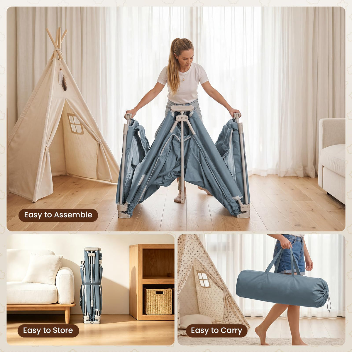 Foldable Baby Playpen 71x59 Inch F8841