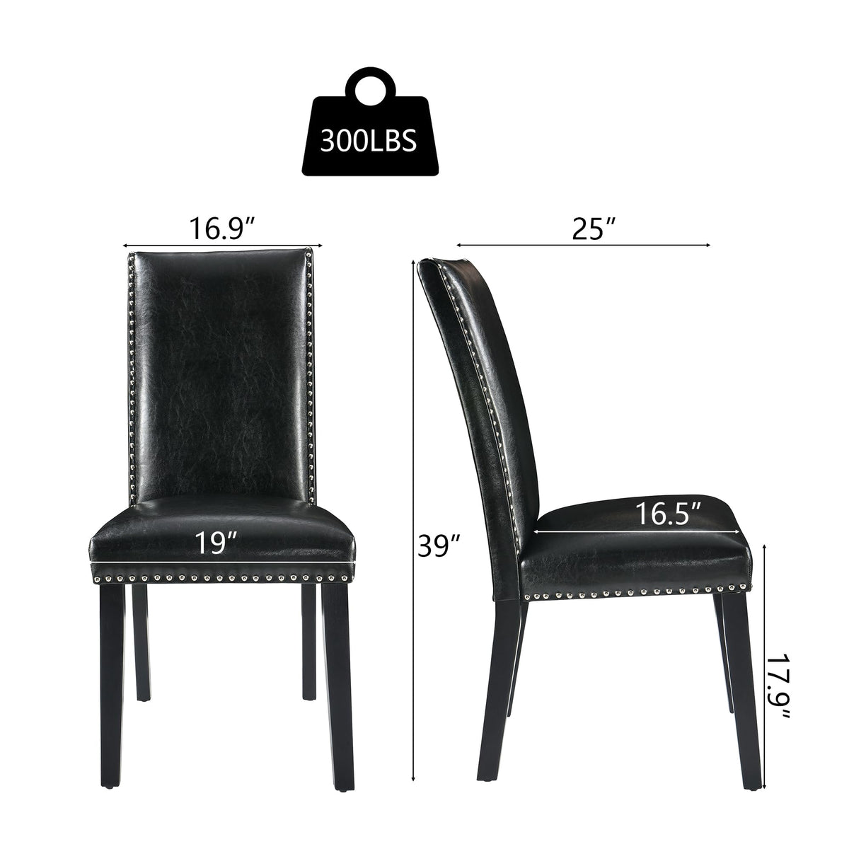 Set of 2 Faux Leather Upholstered Dining Chairs M856