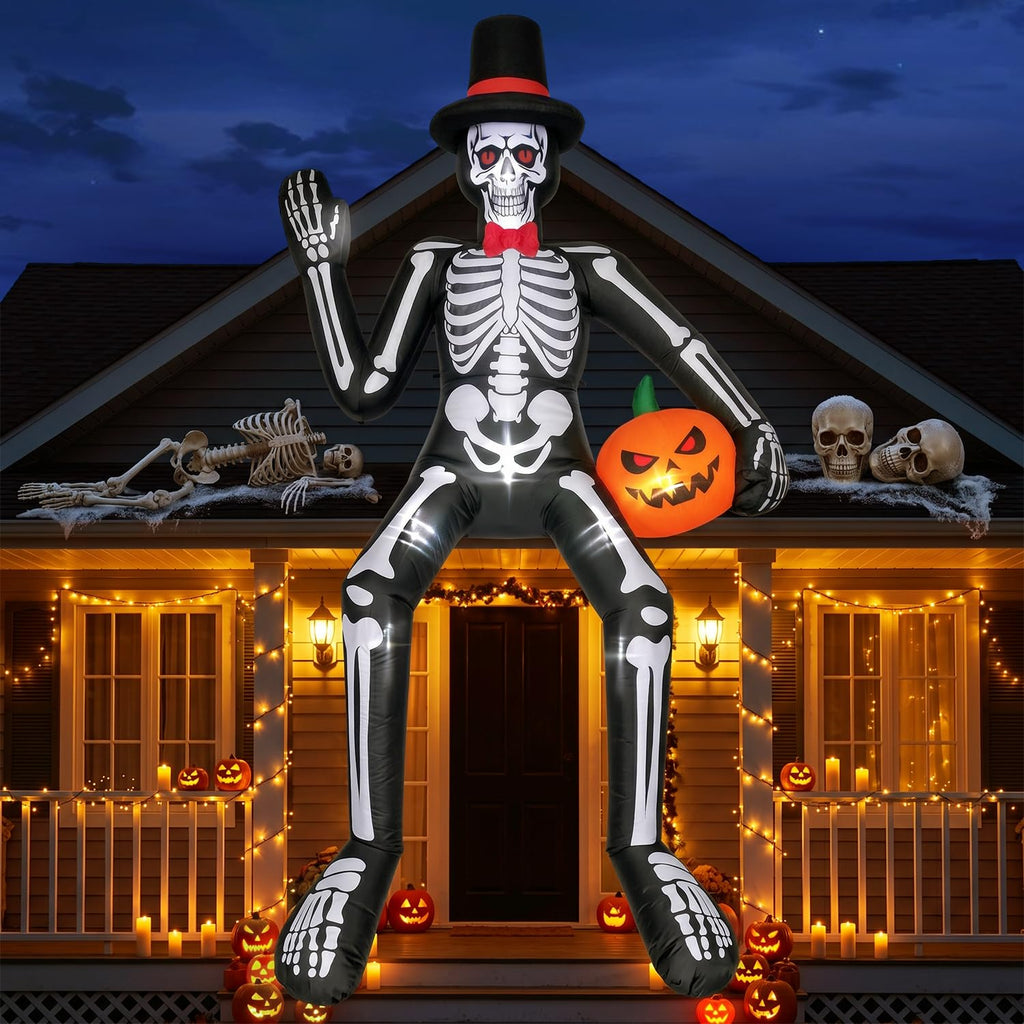 14FT Inflatable Sitting Skeleton Decorations S6897