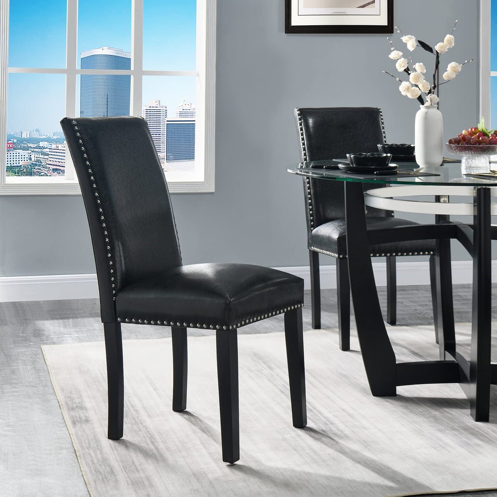 Set of 2 Faux Leather Upholstered Dining Chairs M856