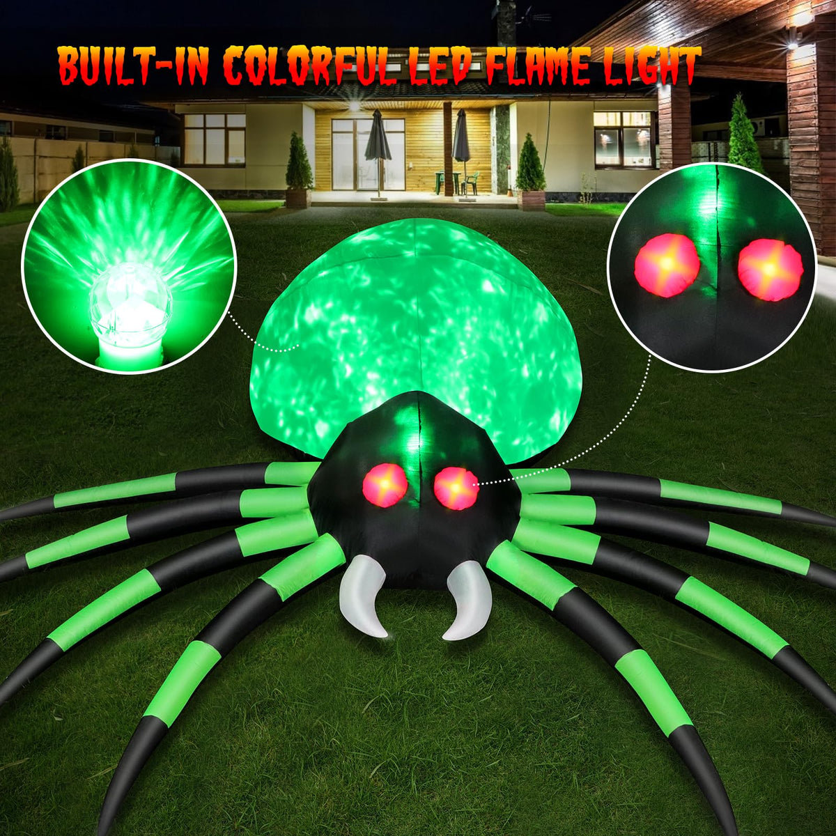 12 FT Halloween Inflatable Spider Outdoor Decoration D5074