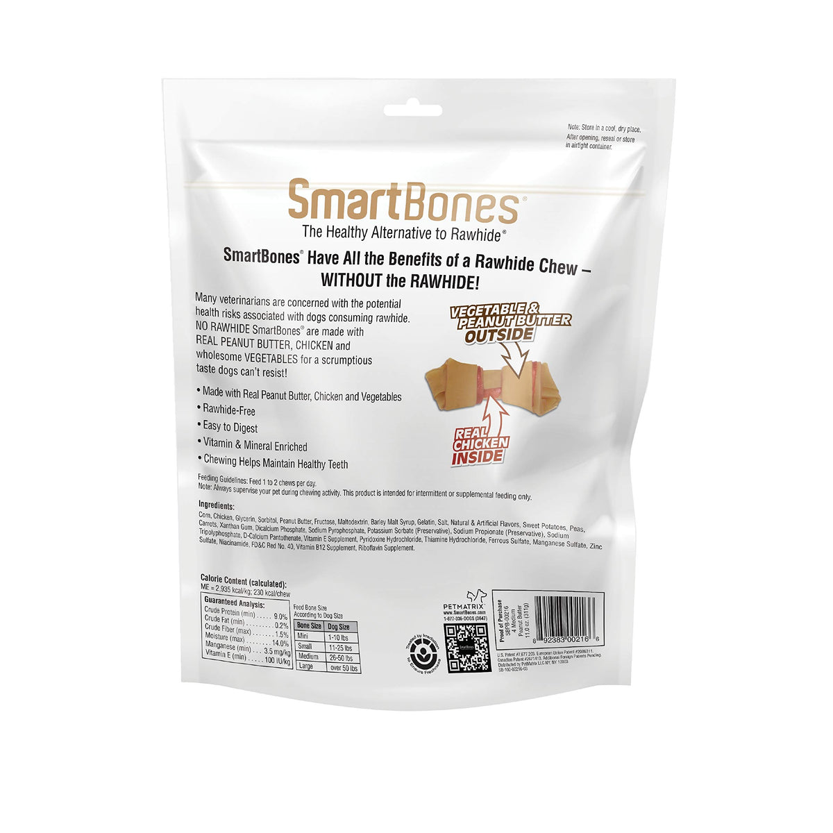 Medium Rawhide-Free Dog Treat with Peanut Butter, 4 Count T5867