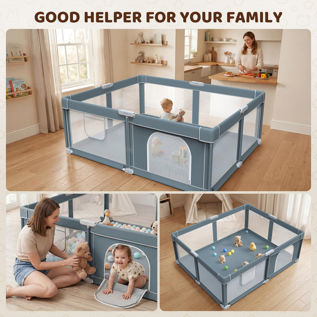 Foldable Baby Playpen 71x59 Inch F8841