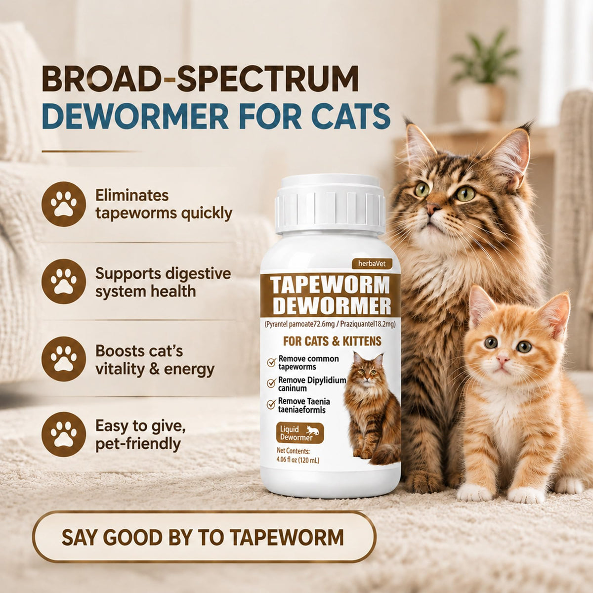 Cat Dewormer for Cats & Kittens L19676