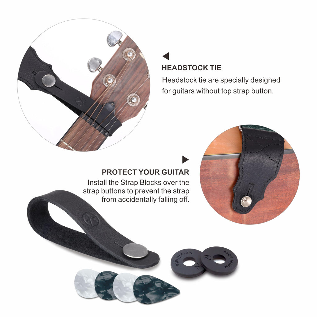 2 Inches Guitar Strap with Leather End H4179