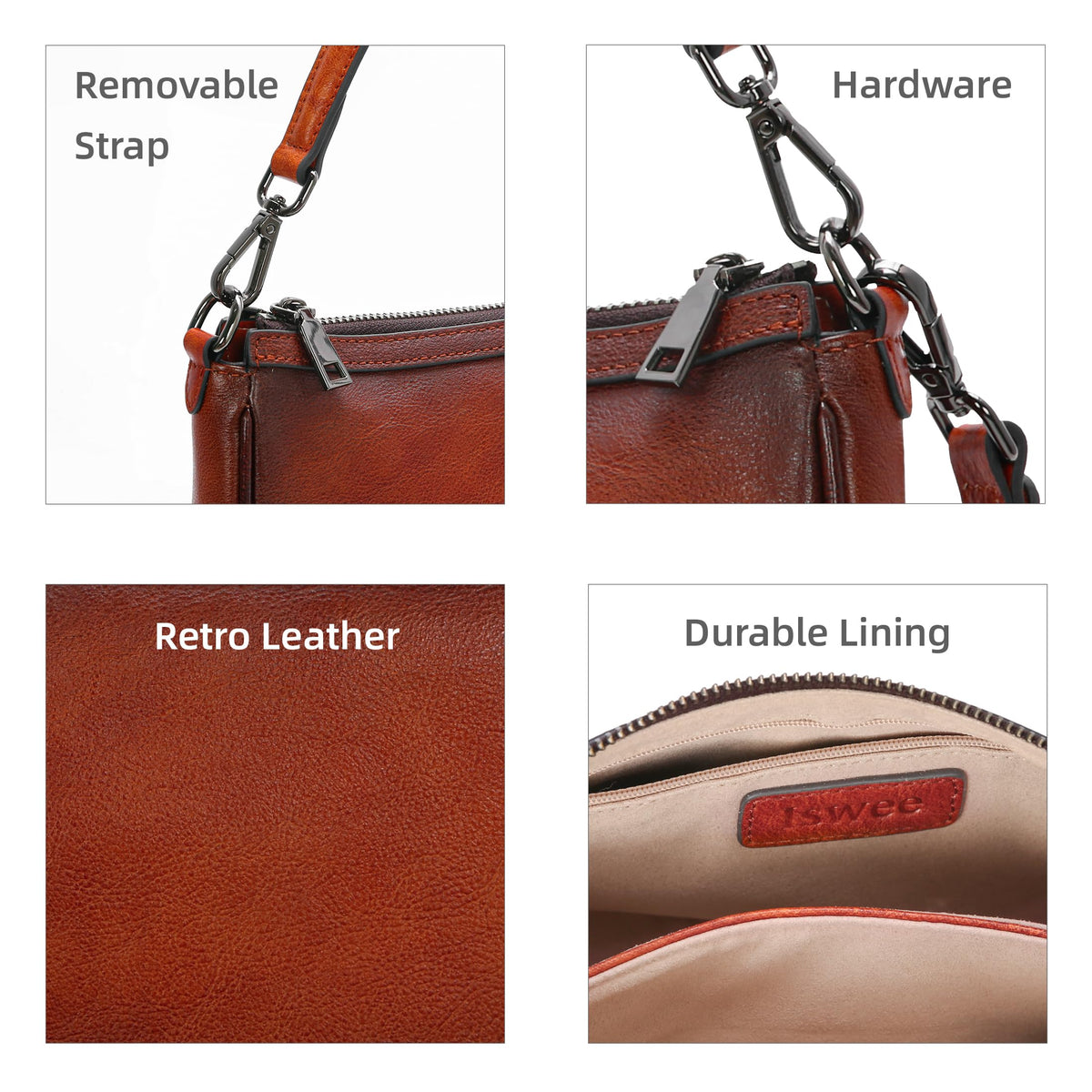 Leather Crossbody Bags with Two Straps S424