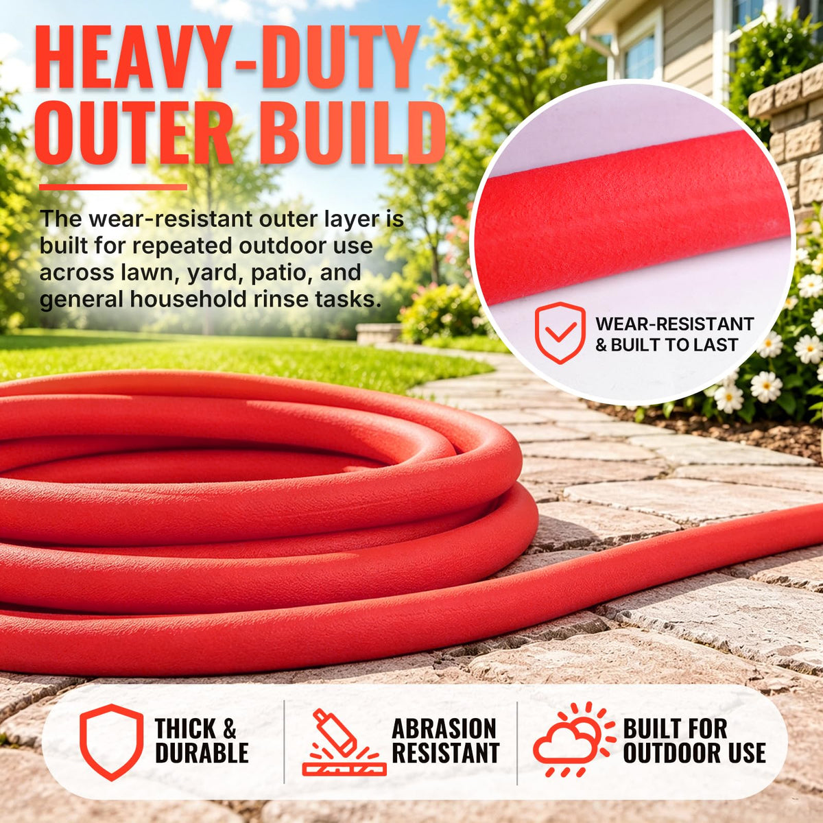100FT 5/8" Garden Hose Brass Swivel Handle 600 PSI F56464