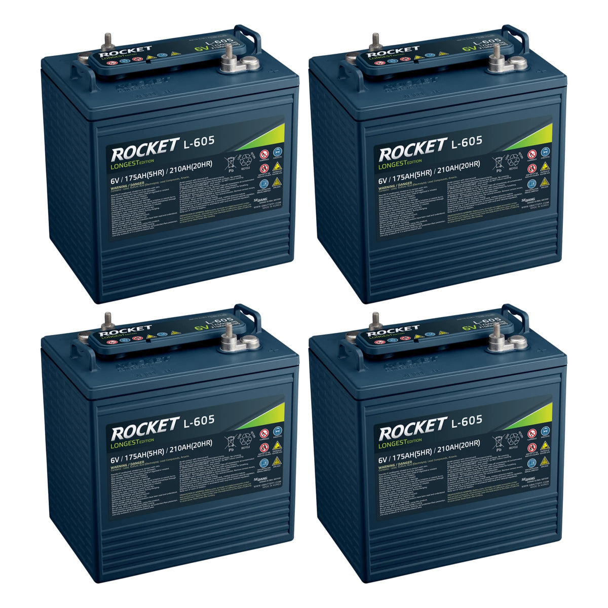 6V 210Ah Golf Cart Battery Set of 4 B7864